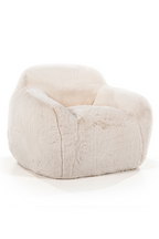 Fauteuil de salon minimaliste en polyester moelleux aux formes enveloppantes