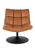 Brown Vintage PU Leather Swivel Pedestal Accent Lounge Chair
