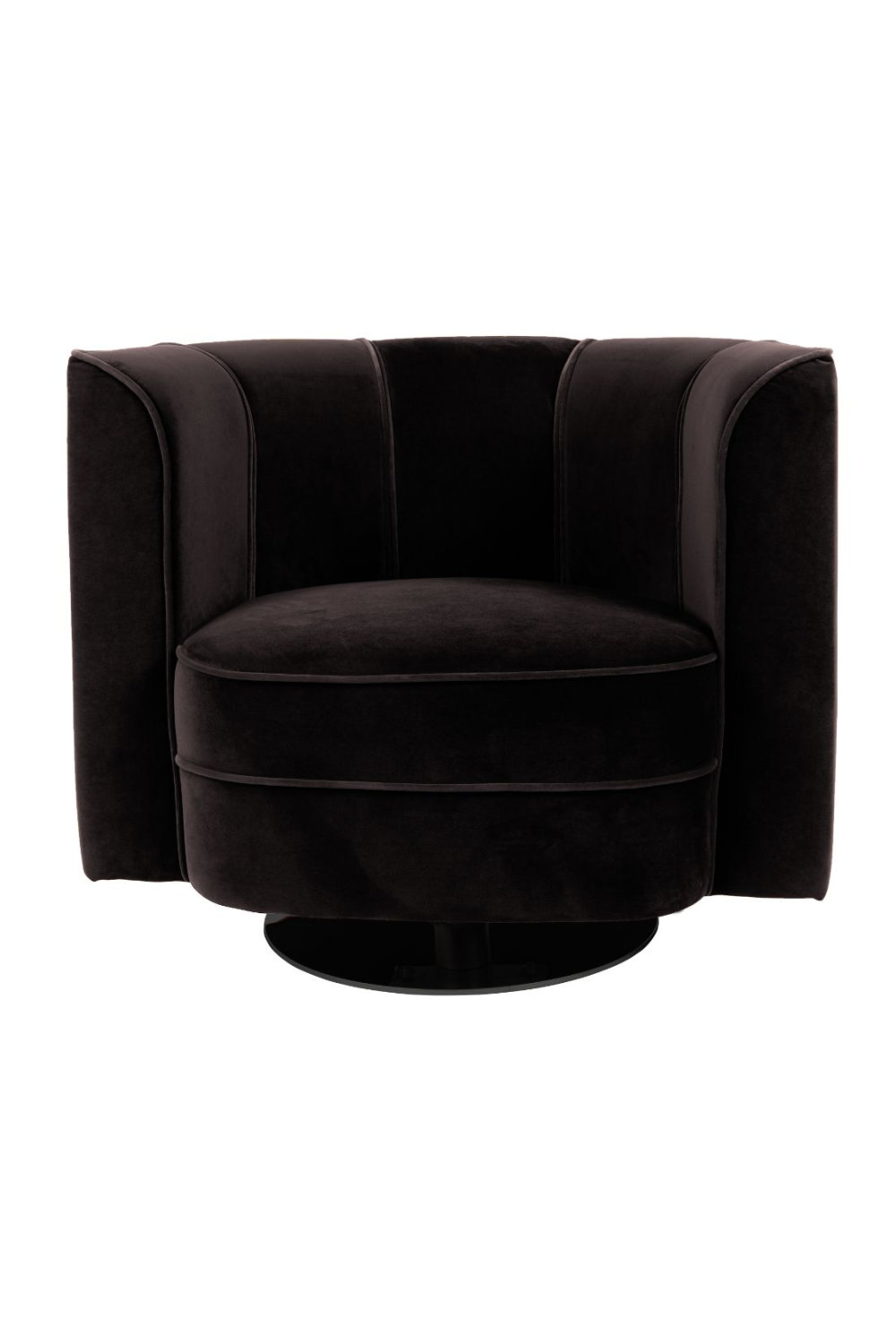 Black Velvet Accent Chair | Flower