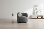 Fauteuil de salon contemporain rembourré en tissu incurvé