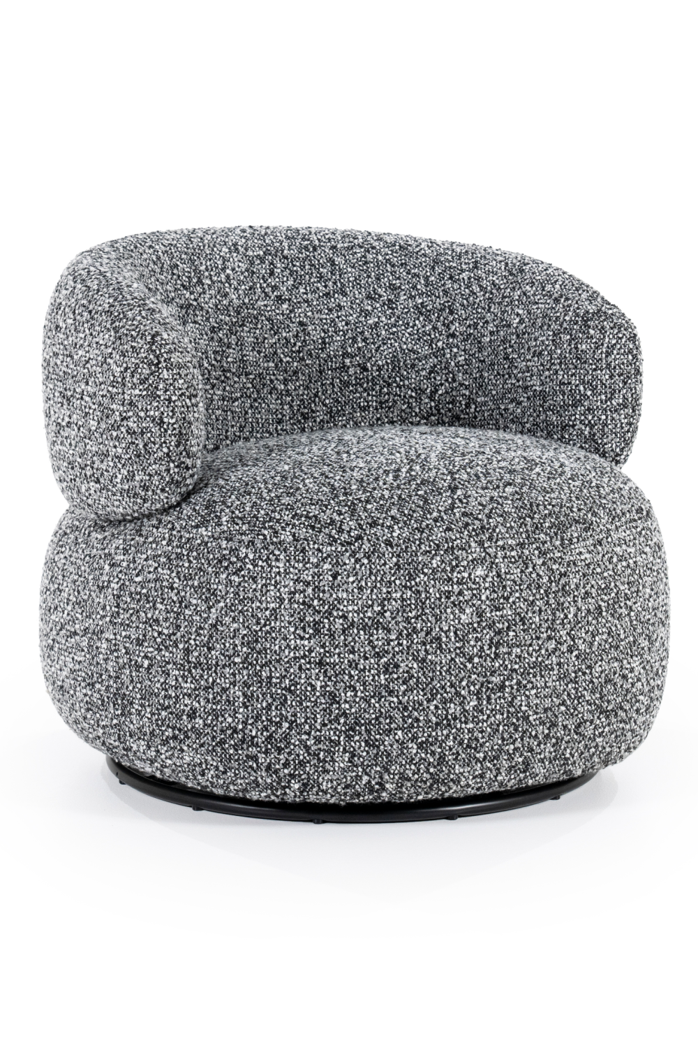 Modern Curved Fabric Upholstered Lounge Chair