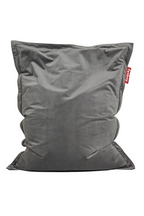 Pouf de salon intérieur en velours recyclé Slim avec rembourrage en billes de mousse