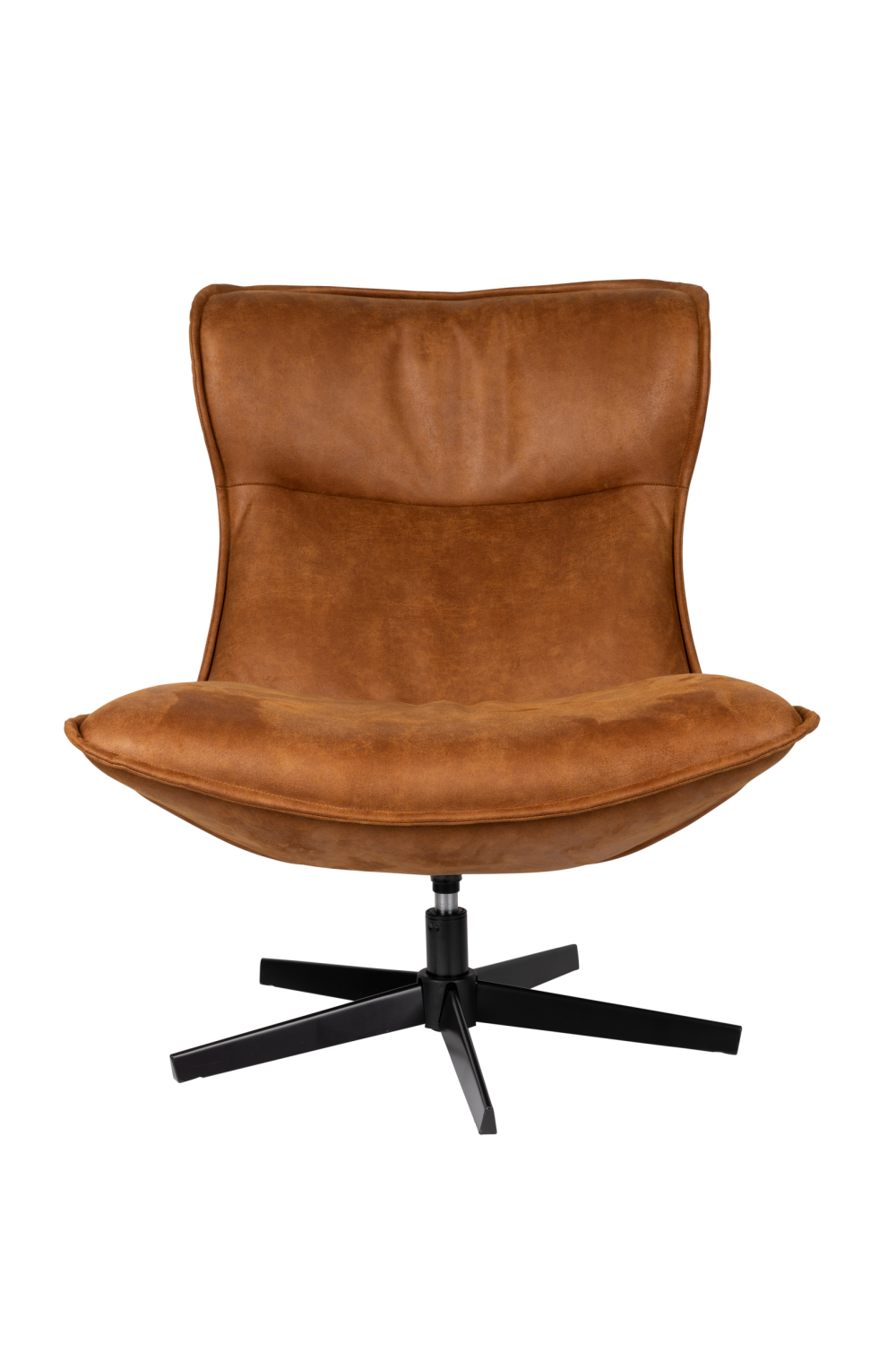 Ergonomic Fabric Lounge Chair with Headrest and Swivel Base