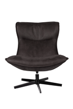Fauteuil de salon ergonomique en tissu avec appuie-tête et piètement pivotant