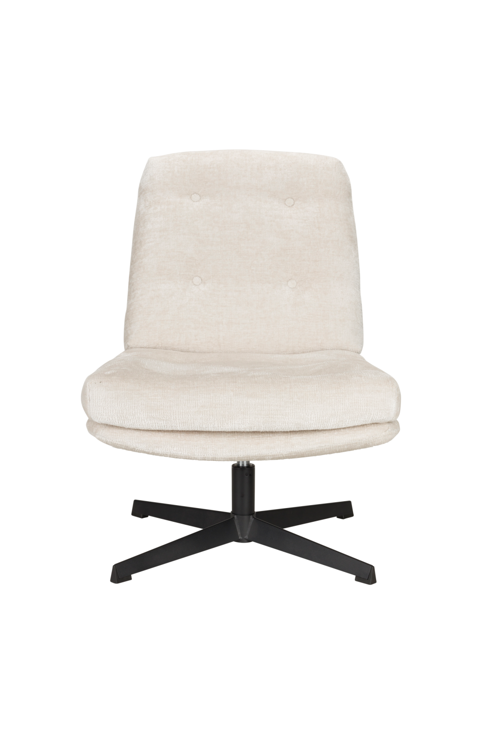 Grid-Tufted Polyester Swivel Lounge Chair with Metal Base