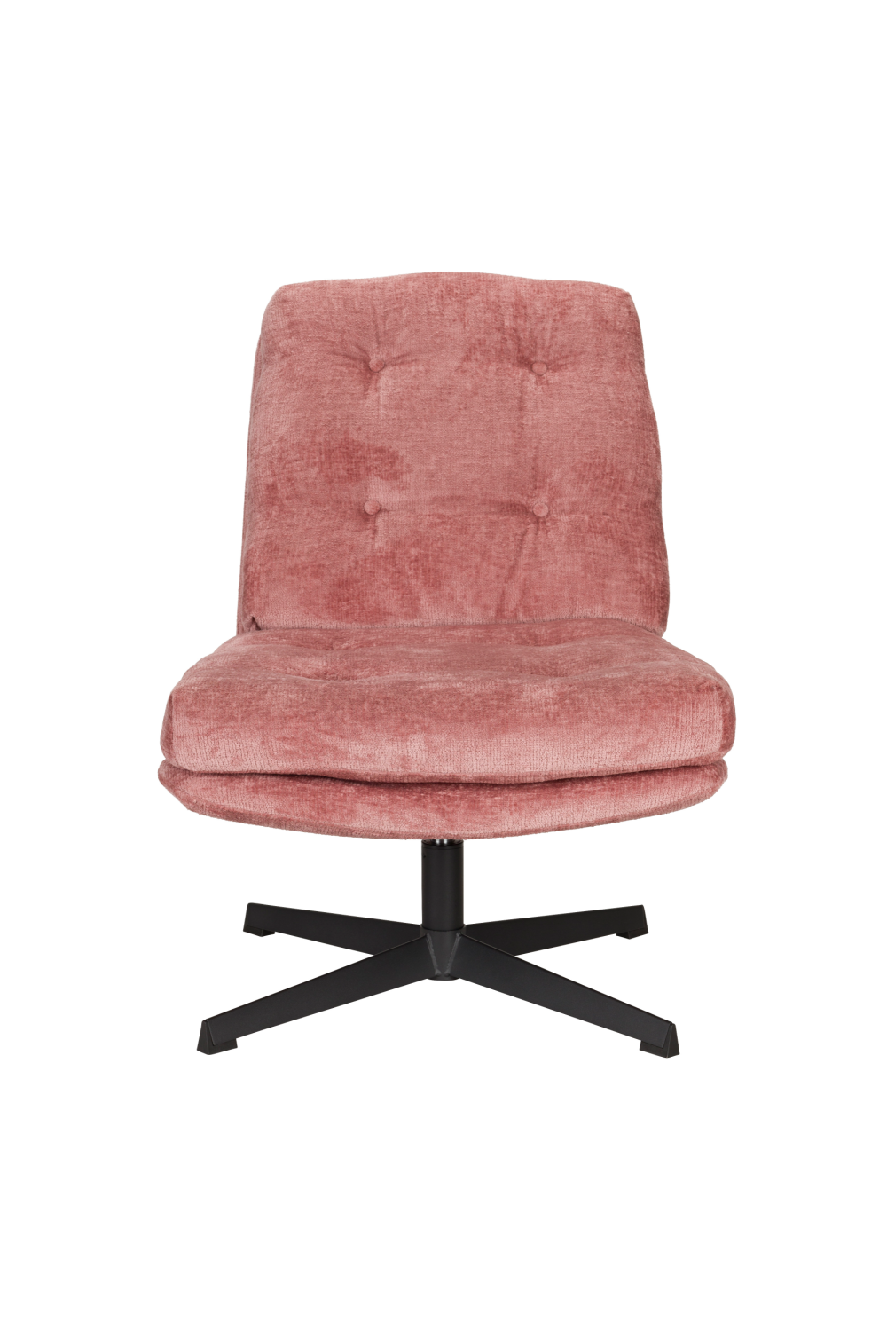 Grid-Tufted Polyester Swivel Lounge Chair with Metal Base