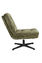 Fauteuil de salon pivotant en polyester capitonné avec base en métal
