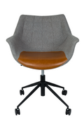Vintage Brown PU Leather Adjustable Height Office Chair with Wheels