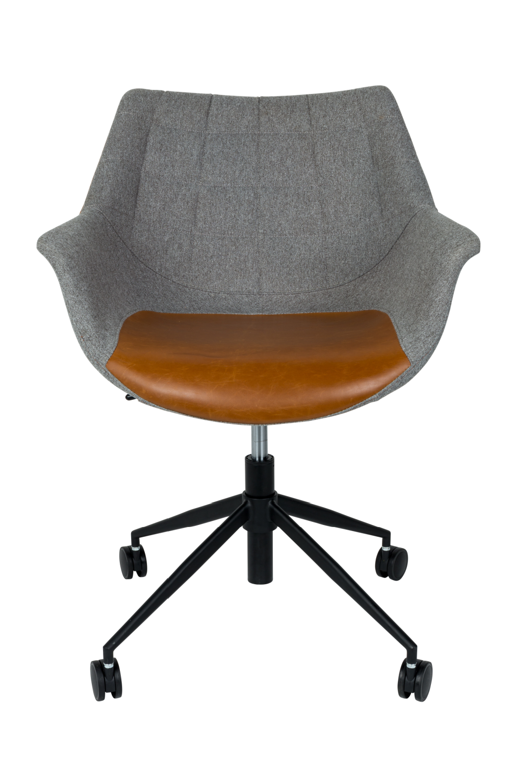 Vintage Brown PU Leather Adjustable Height Office Chair with Wheels