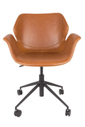 PU Leather Swivel Office Chair with Wheels and Adjustable Height