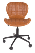 Cognac Leather Bucket Office Chair | Zuiver OMG