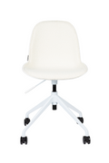 Molded Polyester Swivel Office Chair with Wheels and Aluminum Base