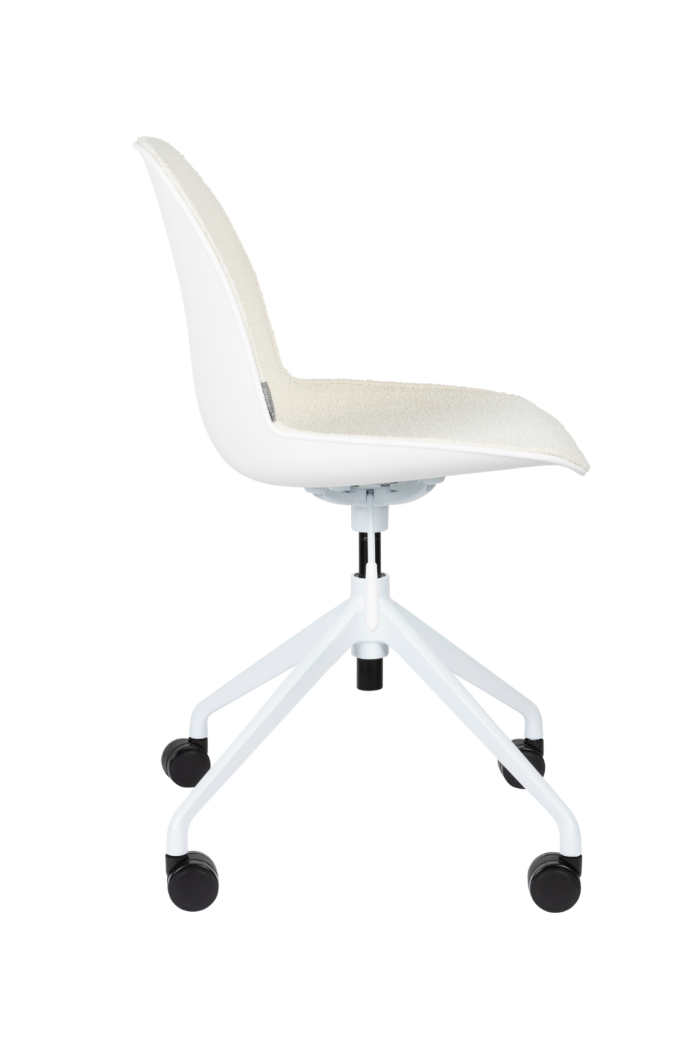 Molded Polyester Swivel Office Chair with Wheels and Aluminum Base