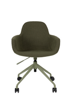 Fauteuil de bureau pivotant en polyester rembourré avec piètement en aluminium