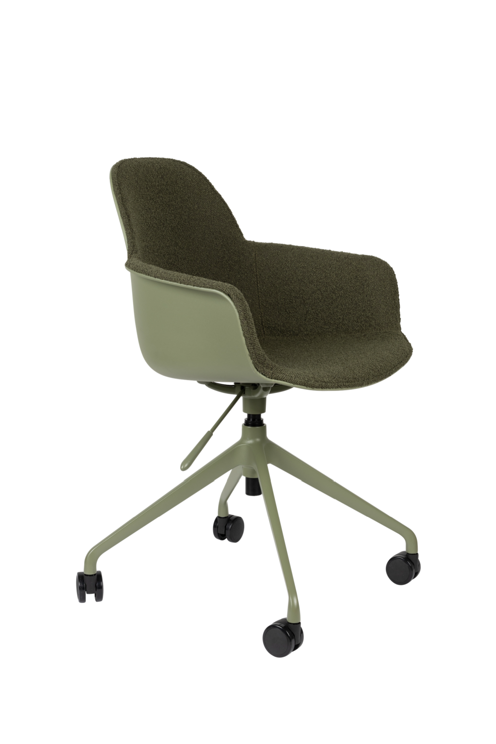 Padded Polyester Swivel Office Armchair with Aluminum Base