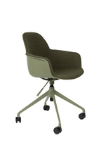 Fauteuil de bureau pivotant en polyester rembourré avec piètement en aluminium