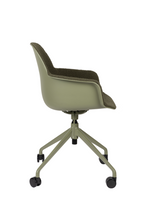 Fauteuil de bureau pivotant en polyester rembourré avec piètement en aluminium