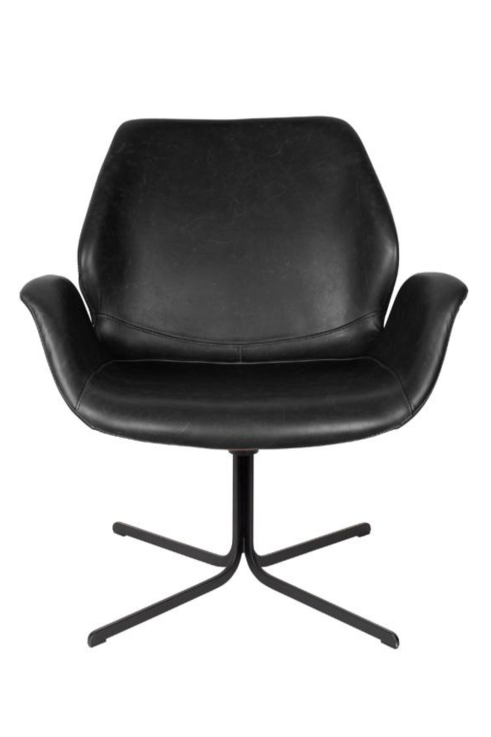 Black Leather Butterfly Swivel Chair | Zuiver Nikki