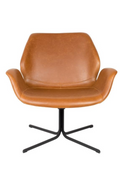 PU Leather Swivel Lounge Chair with Steel Legs