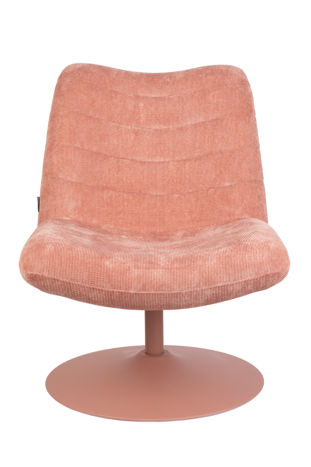 Unicolour Polyester Upholstered Pedestal Swivel Lounge Chair