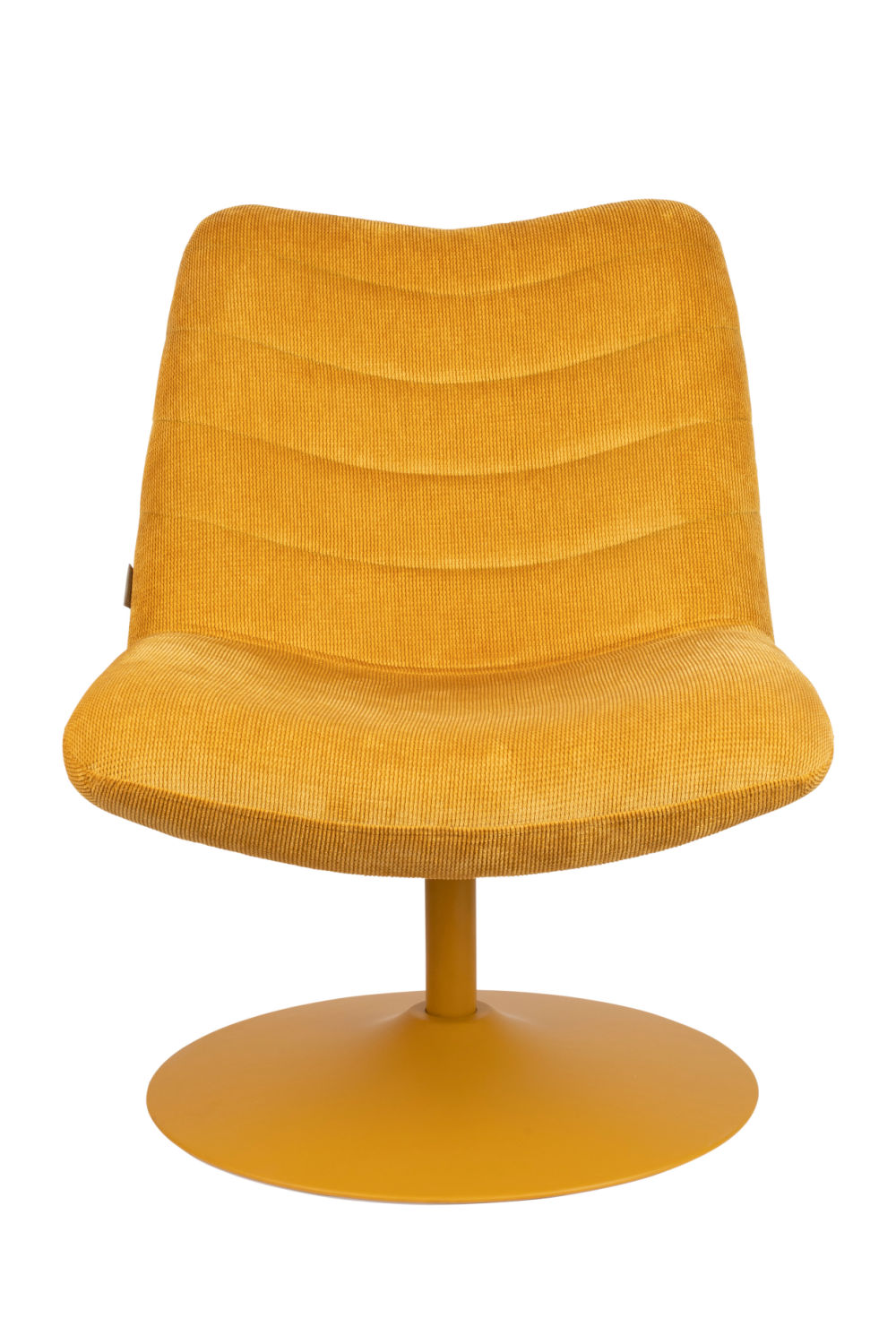 Unicolour Polyester Upholstered Pedestal Swivel Lounge Chair