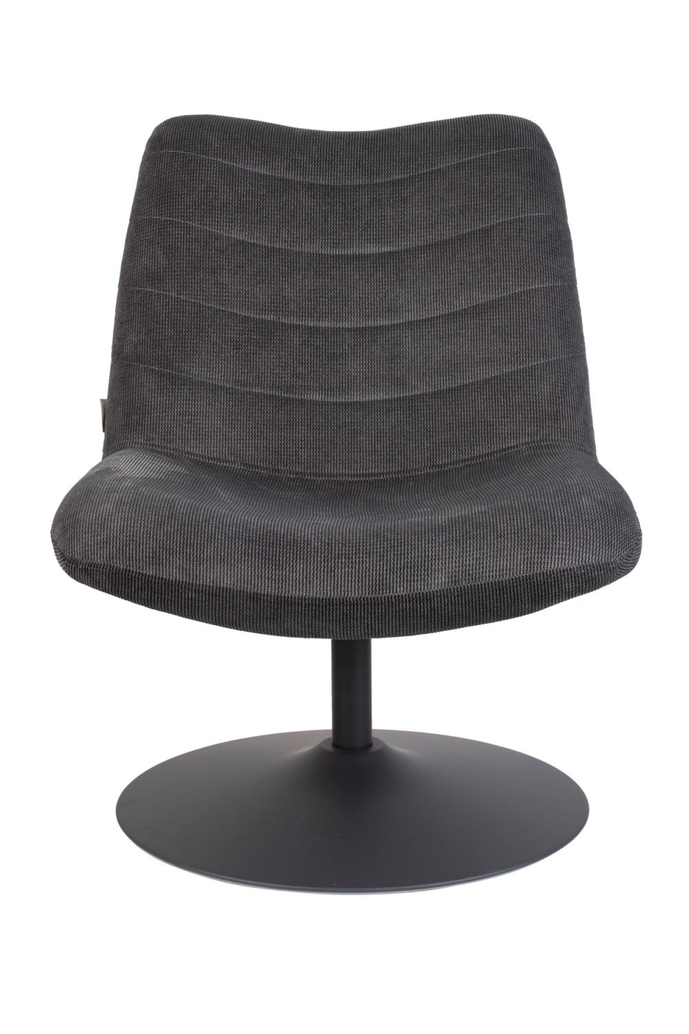 Unicolour Polyester Upholstered Pedestal Swivel Lounge Chair