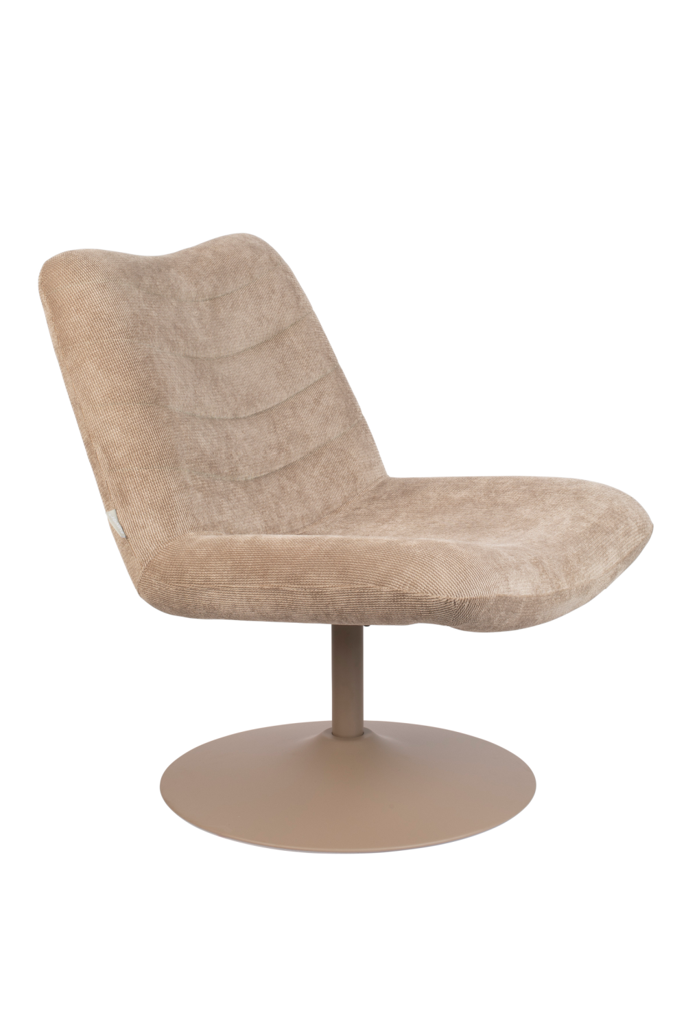 Unicolour Polyester Upholstered Pedestal Swivel Lounge Chair