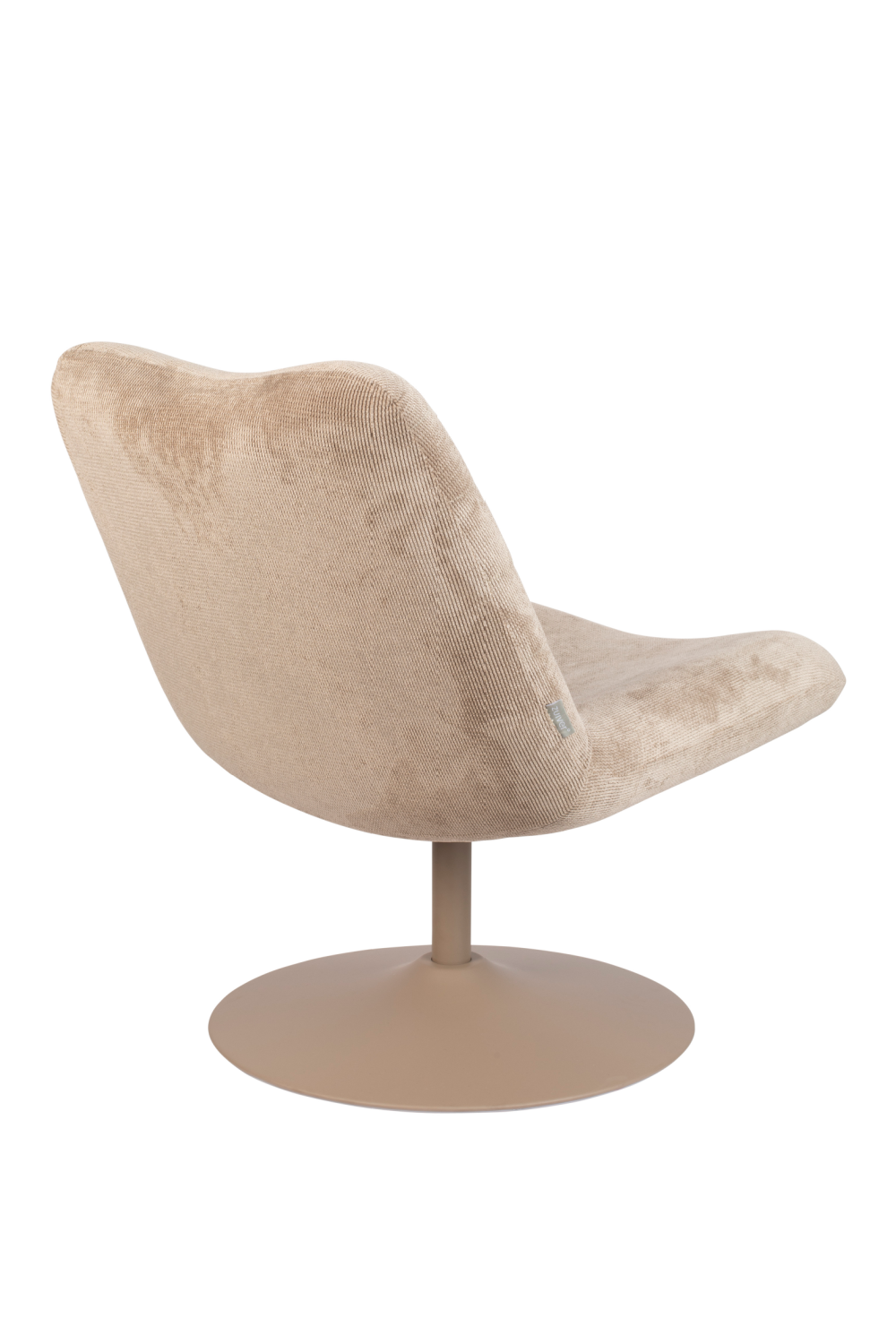 Unicolour Polyester Upholstered Pedestal Swivel Lounge Chair