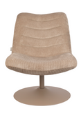 Unicolour Polyester Upholstered Pedestal Swivel Lounge Chair
