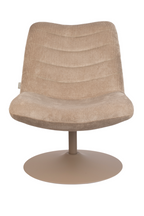 Fauteuil cabriolet pivotant piédestal rembourré en polyester de couleur unie